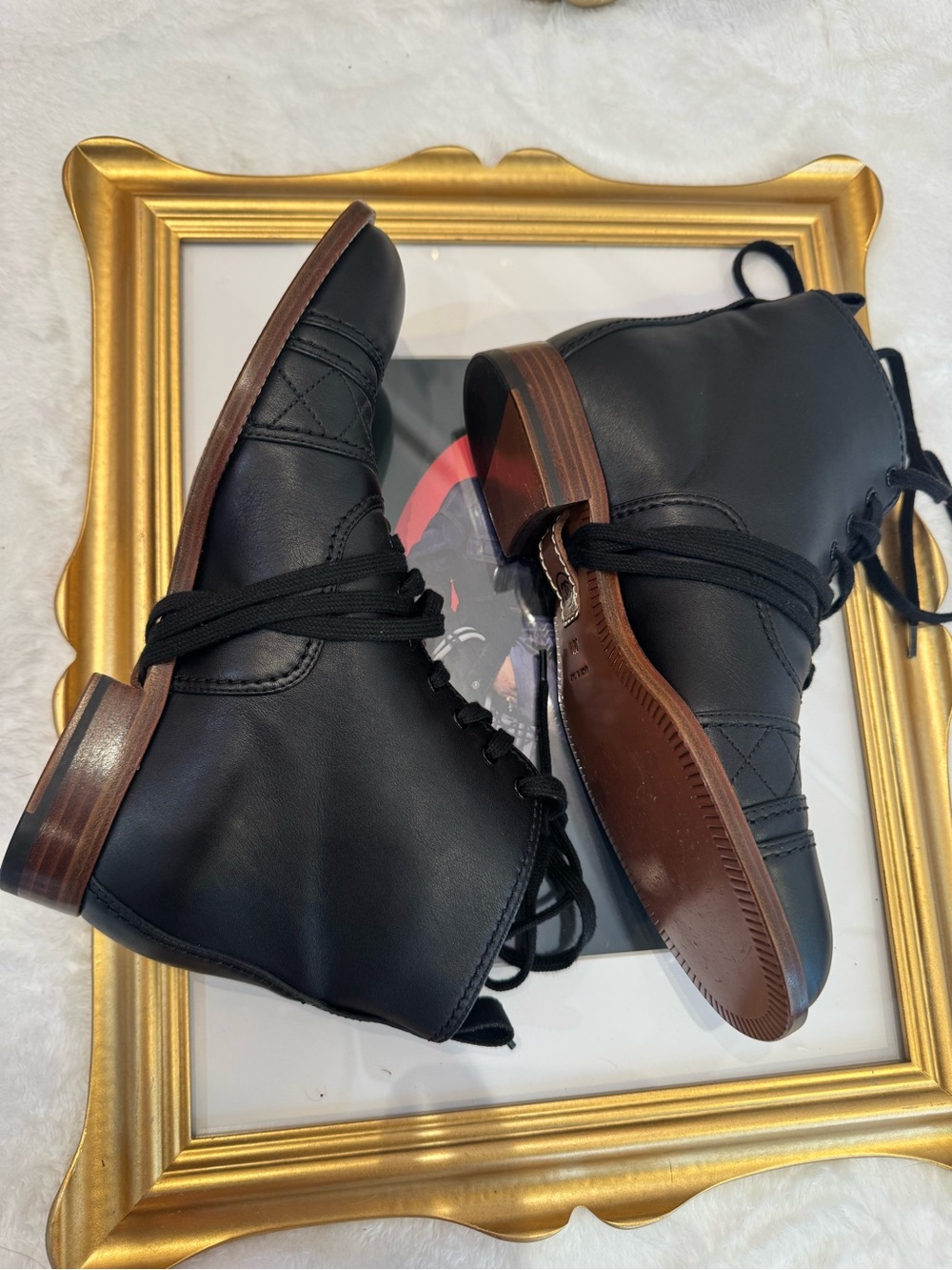 Chanel Classic Black Leather Lace-Up Ankle Boots - Women's - Picture 6 of 11